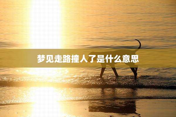 梦见走路撞人了是什么意思