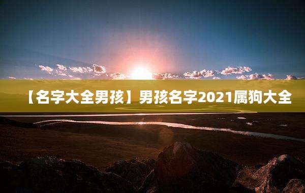 【名字大全男孩】男孩名字2021属狗大全