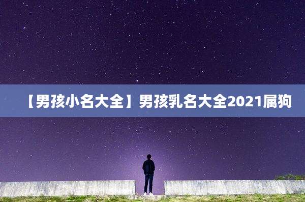 【男孩小名大全】男孩乳名大全2021属狗