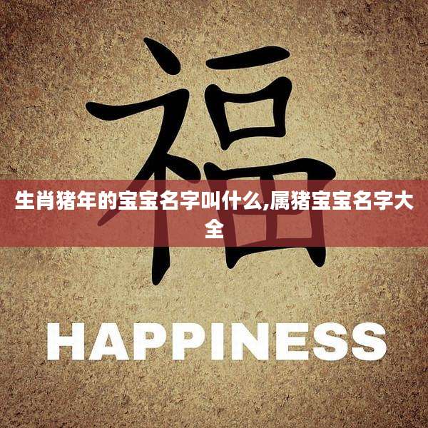 生肖猪年的宝宝名字叫什么,属猪宝宝名字大全