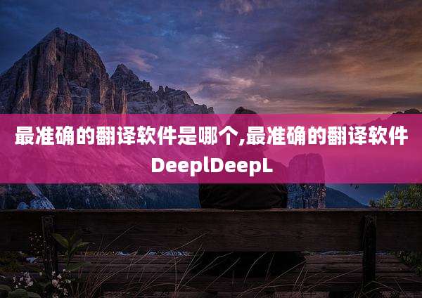 最准确的翻译软件是哪个,最准确的翻译软件DeeplDeepL