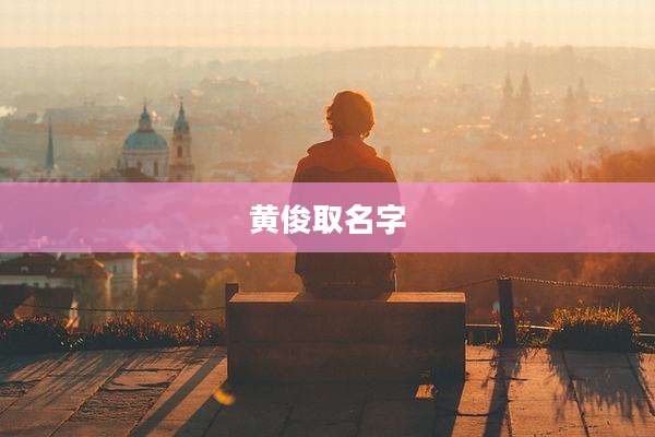 黄俊取名字