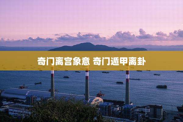 奇门离宫象意 奇门遁甲离卦