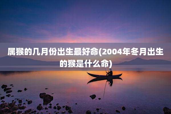 属猴的几月份出生最好命(2004年冬月出生的猴是什么命)