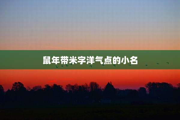 鼠年带米字洋气点的小名