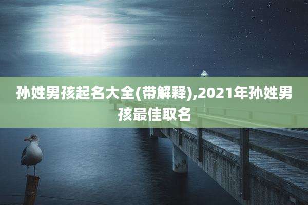 孙姓男孩起名大全(带解释),2021年孙姓男孩最佳取名