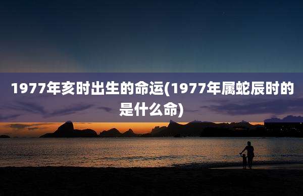 1977年亥时出生的命运(1977年属蛇辰时的是什么命)