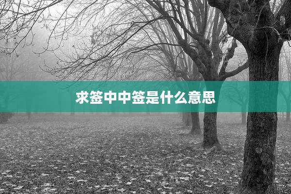 求签中中签是什么意思