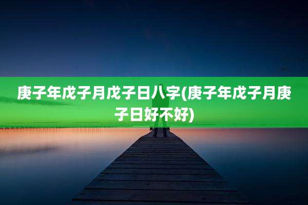 庚子年戊子月戊子日八字(庚子年戊子月庚子日好不好)