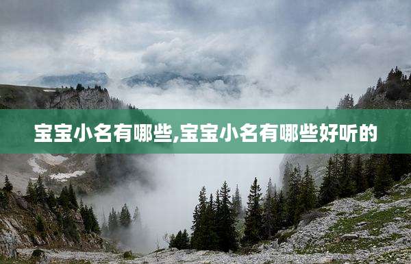 宝宝小名有哪些,宝宝小名有哪些好听的