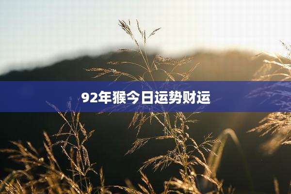 92年猴今日运势财运