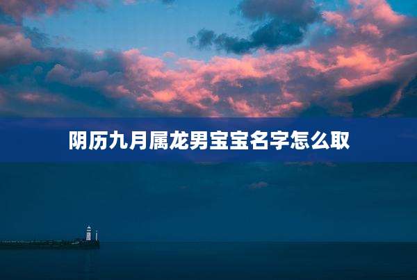 阴历九月属龙男宝宝名字怎么取
