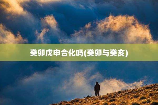 癸卯戊申合化吗(癸卯与癸亥)