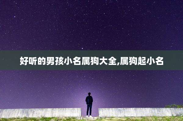 好听的男孩小名属狗大全,属狗起小名