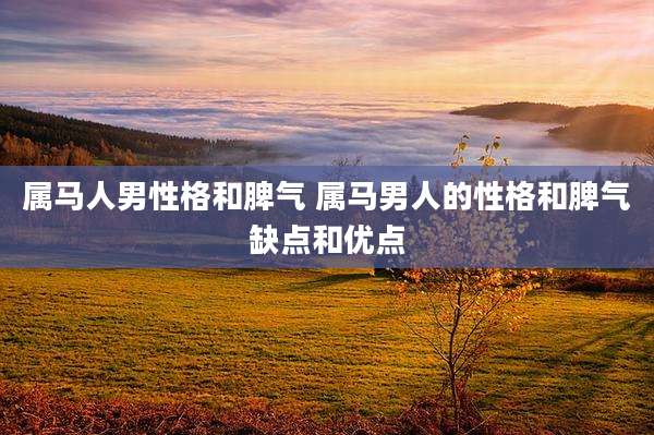 属马人男性格和脾气 属马男人的性格和脾气缺点和优点