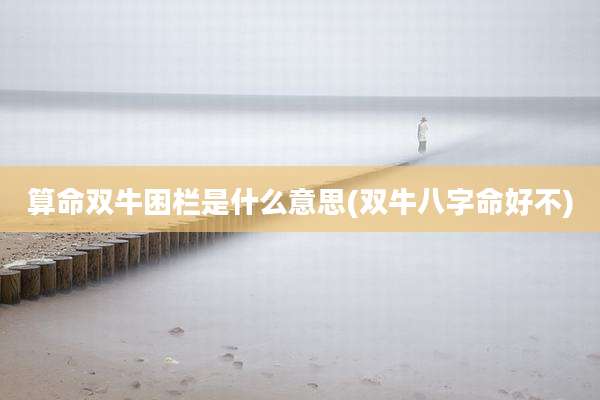 算命双牛困栏是什么意思(双牛八字命好不)