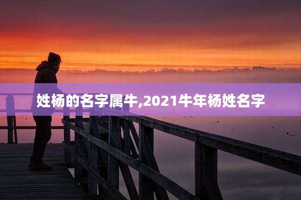 姓杨的名字属牛,2021牛年杨姓名字