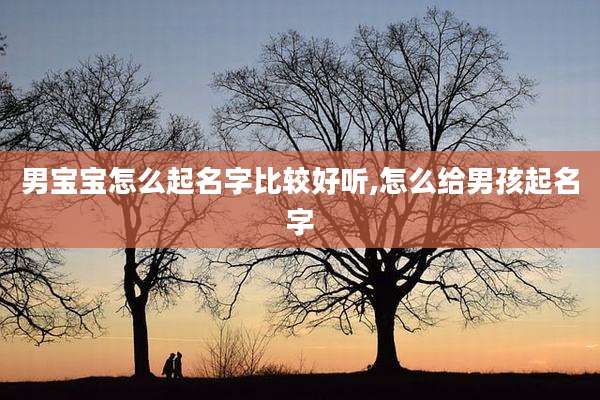 男宝宝怎么起名字比较好听,怎么给男孩起名字