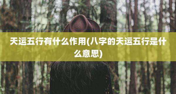 天运五行有什么作用(八字的天运五行是什么意思)