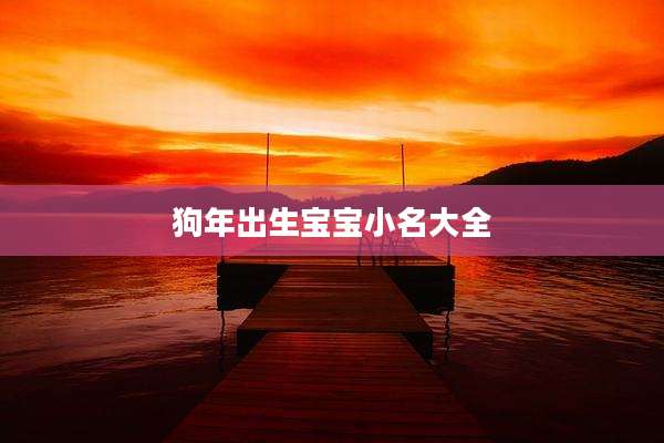 狗年出生宝宝小名大全