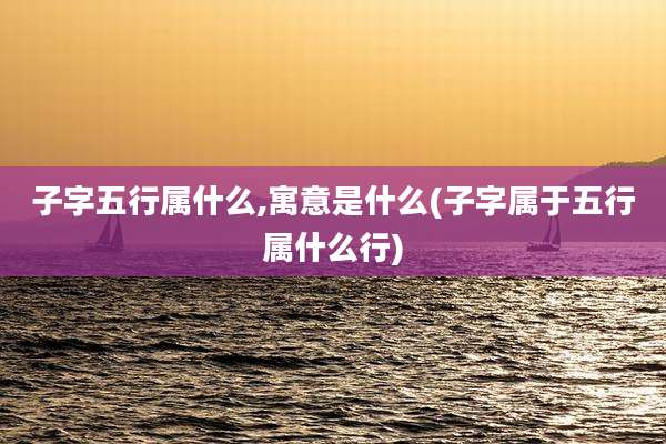 子字五行属什么,寓意是什么(子字属于五行属什么行)