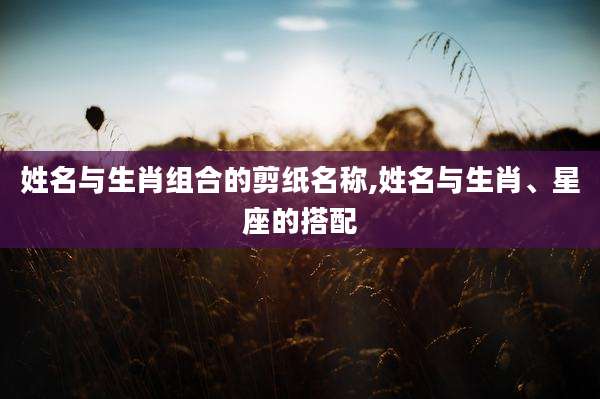 姓名与生肖组合的剪纸名称,姓名与生肖、星座的搭配