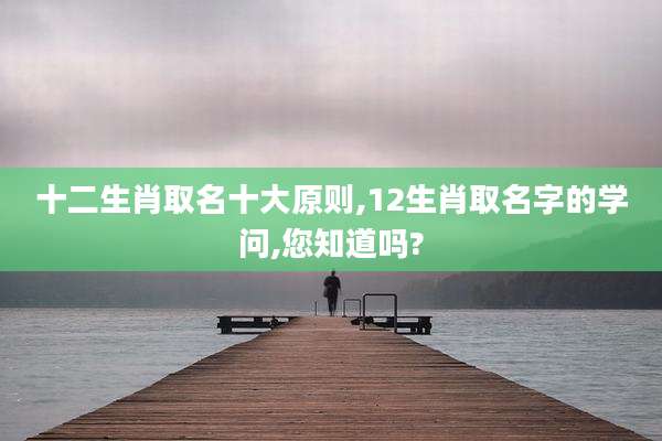 十二生肖取名十大原则,12生肖取名字的学问,您知道吗?