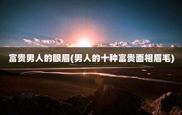 富贵男人的眼眉(男人的十种富贵面相眉毛)