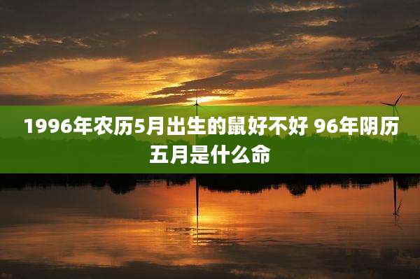 1996年农历5月出生的鼠好不好 96年阴历五月是什么命