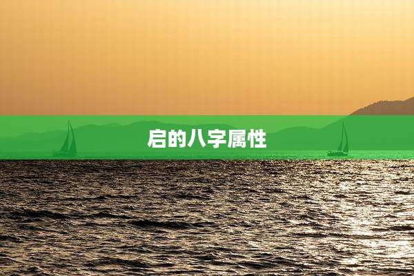 启的八字属性