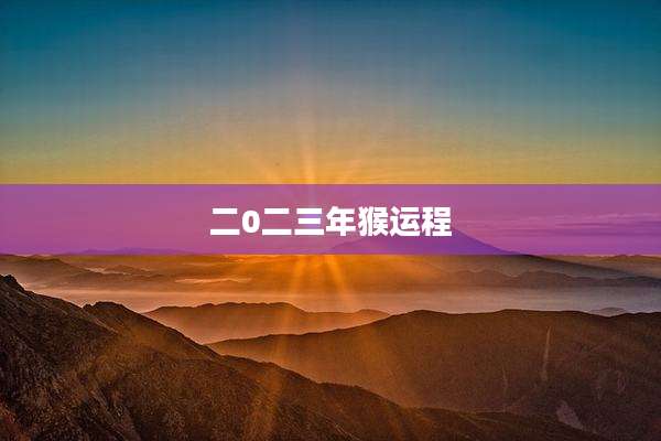 二0二三年猴运程