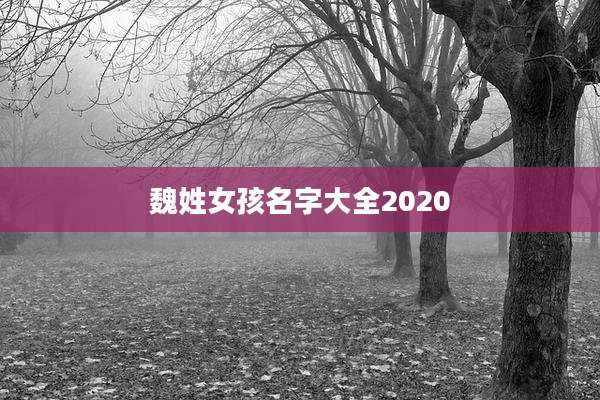 魏姓女孩名字大全2020