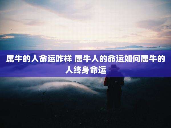属牛的人命运咋样 属牛人的命运如何属牛的人终身命运