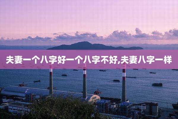夫妻一个八字好一个八字不好,夫妻八字一样