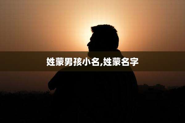姓蒙男孩小名,姓蒙名字