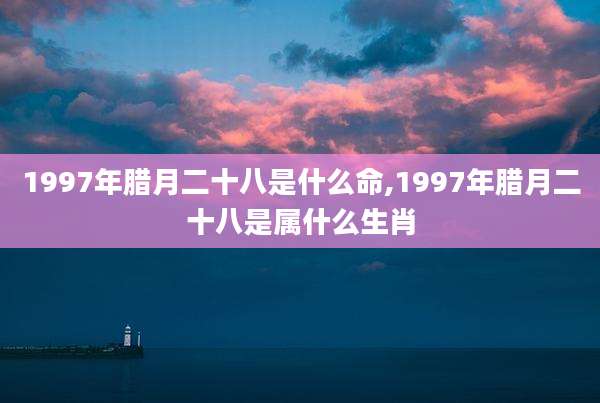 1997年腊月二十八是什么命,1997年腊月二十八是属什么生肖