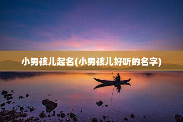 小男孩儿起名(小男孩儿好听的名字)