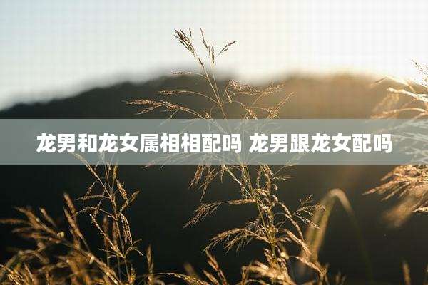 龙男和龙女属相相配吗 龙男跟龙女配吗