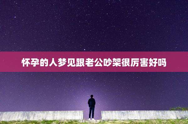 怀孕的人梦见跟老公吵架很厉害好吗