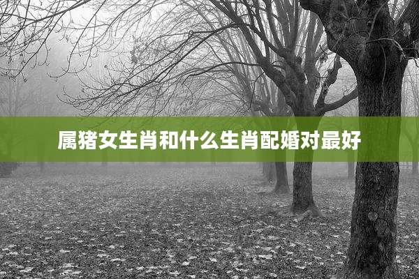 属猪女生肖和什么生肖配婚对最好