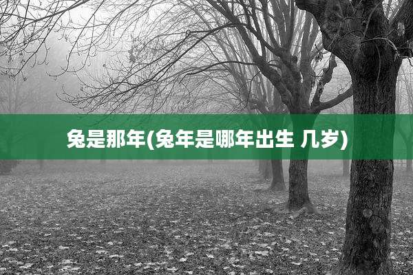 兔是那年(兔年是哪年出生 几岁)