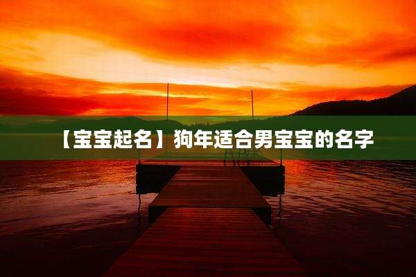 【宝宝起名】狗年适合男宝宝的名字