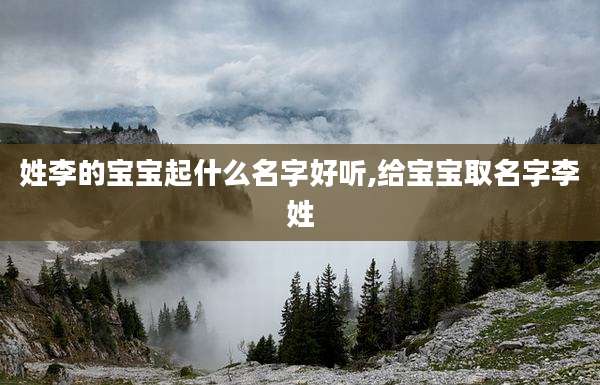 姓李的宝宝起什么名字好听,给宝宝取名字李姓