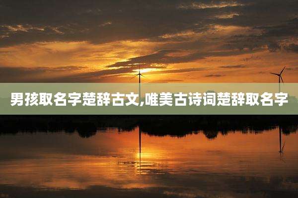 男孩取名字楚辞古文,唯美古诗词楚辞取名字