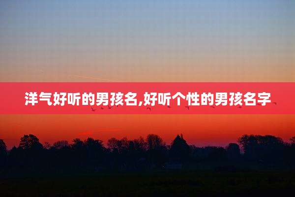 洋气好听的男孩名,好听个性的男孩名字