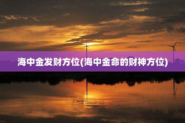 海中金发财方位(海中金命的财神方位)