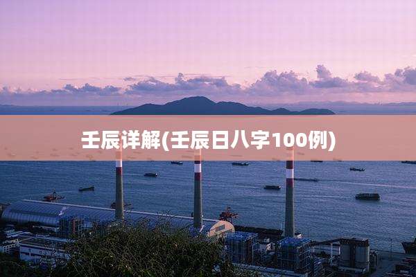 壬辰详解(壬辰日八字100例)