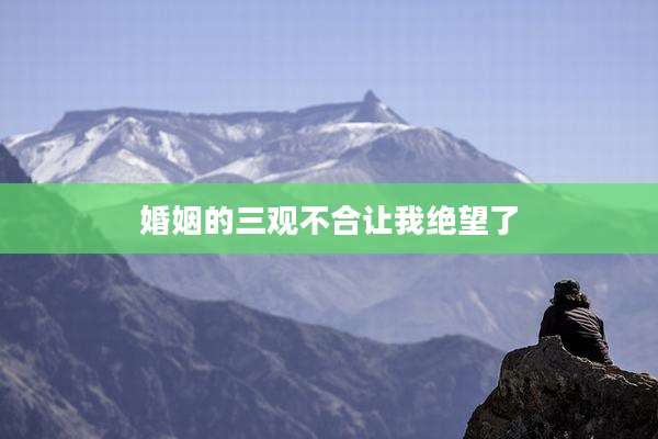 婚姻的三观不合让我绝望了
