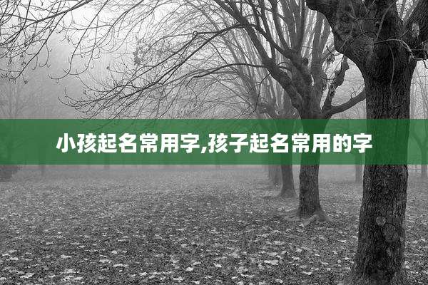 小孩起名常用字,孩子起名常用的字