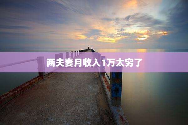 两夫妻月收入1万太穷了